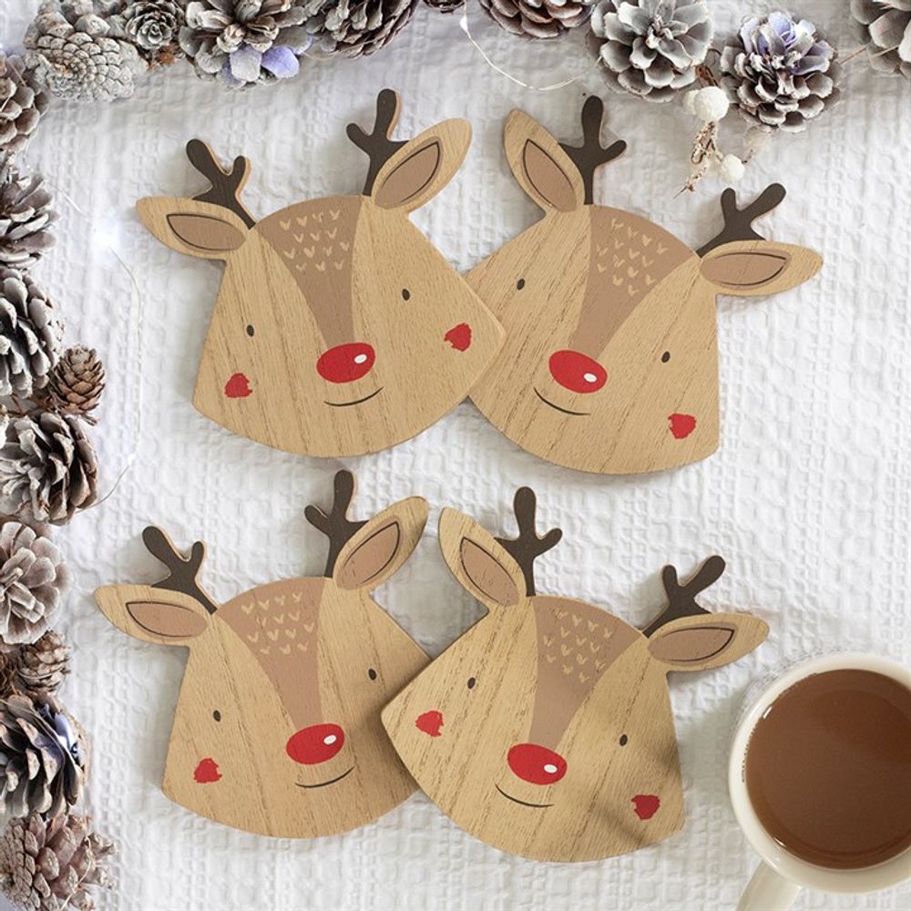 Set of 4 Reindeer Coasters N/A