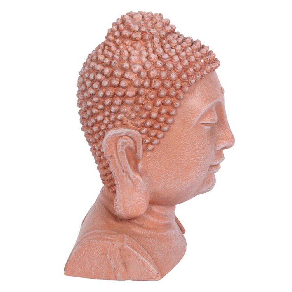 41cm Terracotta Effect Buddha Head Ornament N/A