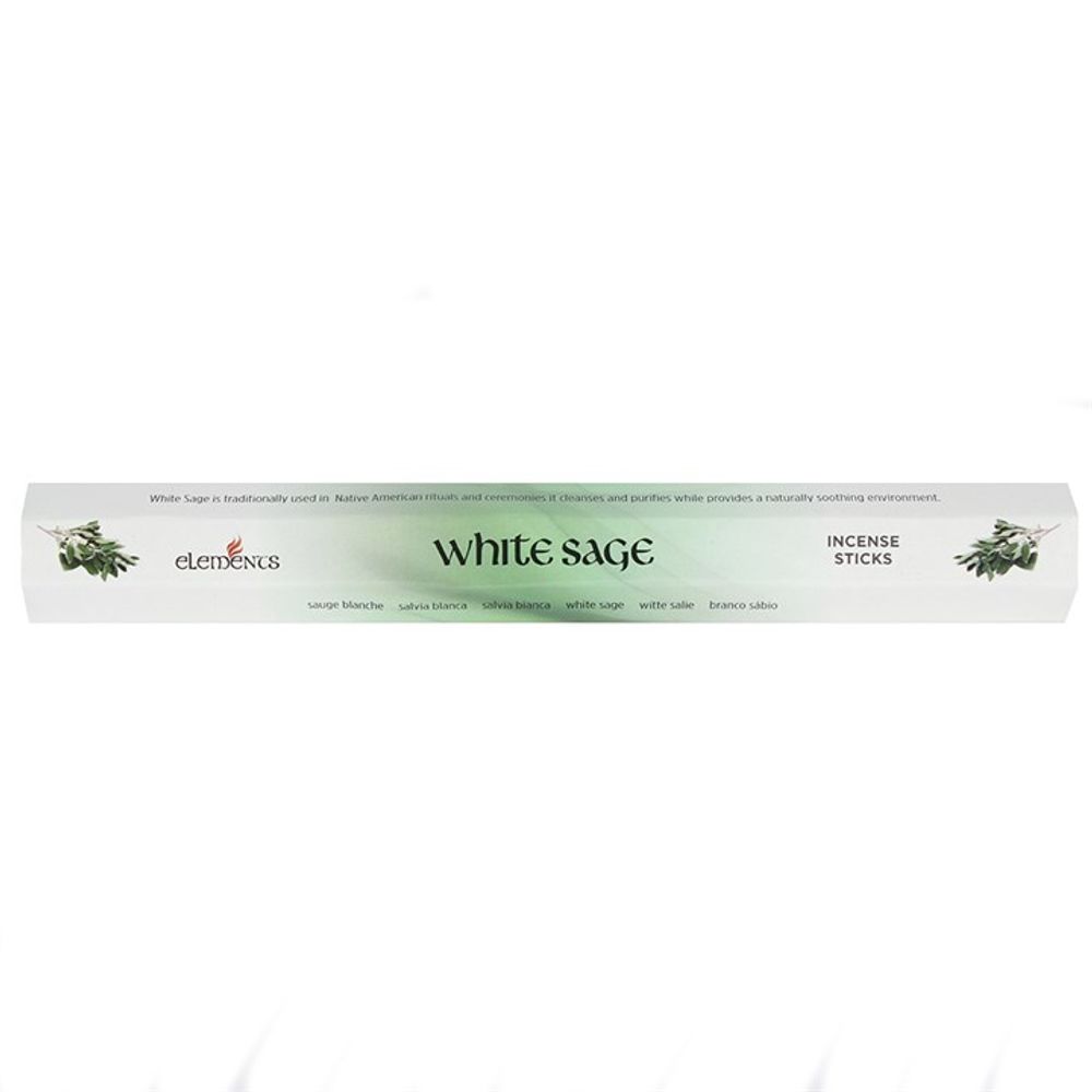 Set of 6 Packets of Elements White Sage Incense Sticks N/A