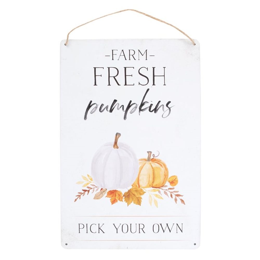 Farm Fresh Pumpkins Metal Hanging Sign N/A