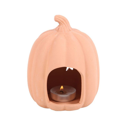 9cm Terracotta Pumpkin Tealight Holder N/A