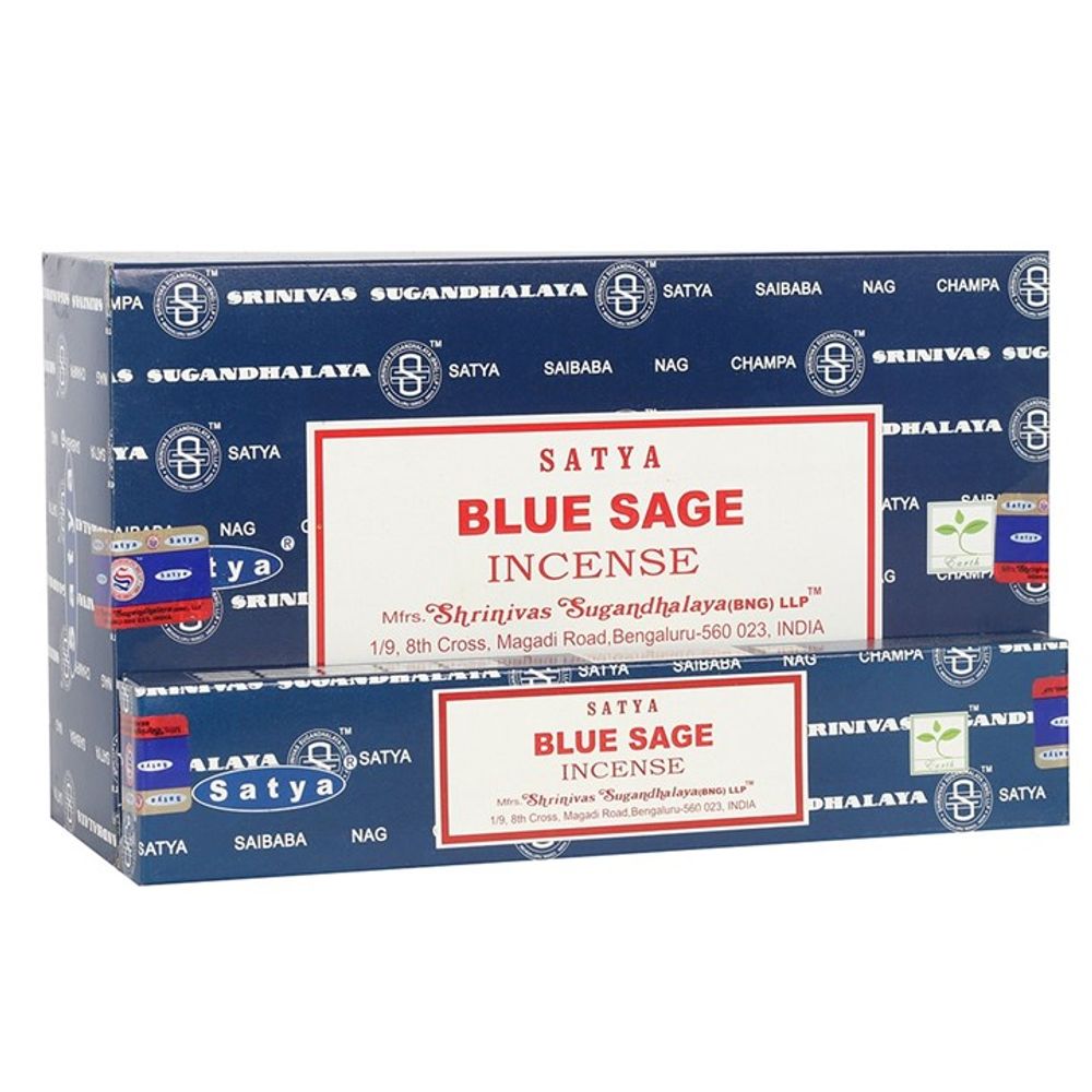 Set of 12 Packets of Blue Sage Incense Sticks by Satya N/A