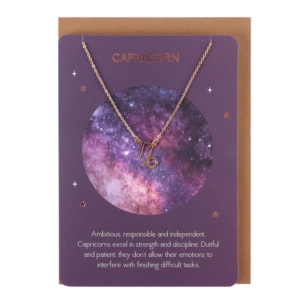 Capricorn Zodiac Necklace Card N/A