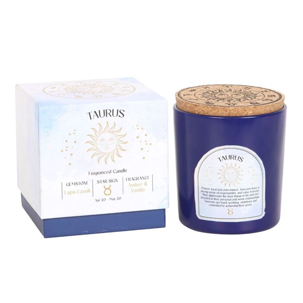 Taurus Amber & Vanilla Gemstone Zodiac Candle N/A