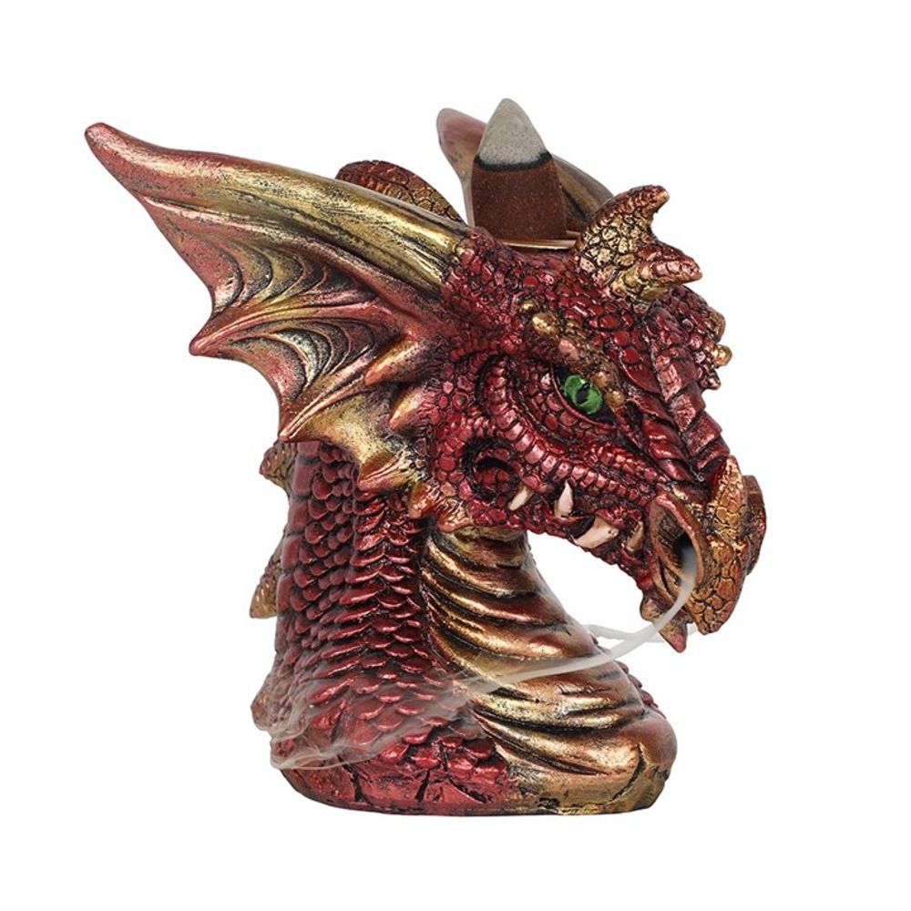 Small Red Dragon Head Backflow Incense Burner N/A