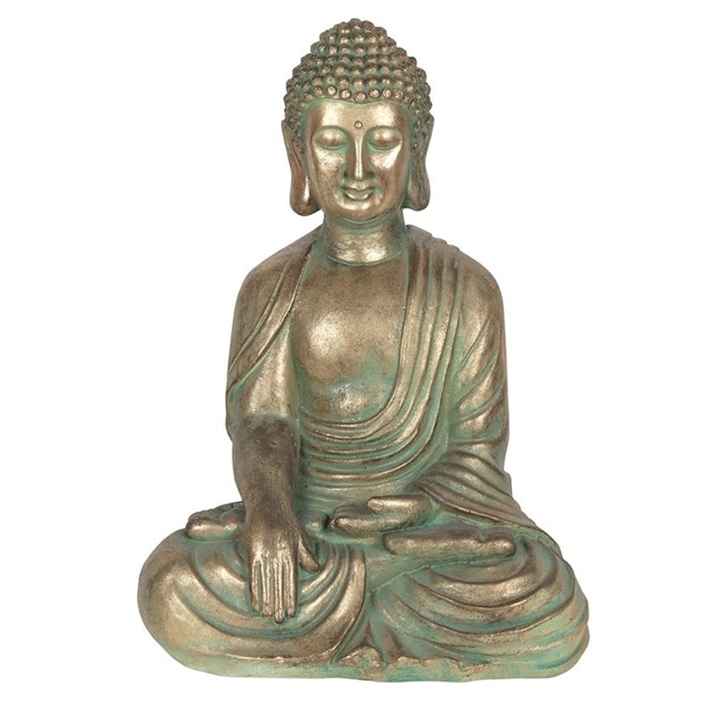 Verdigris Effect 52cm Sitting Garden Buddha N/A