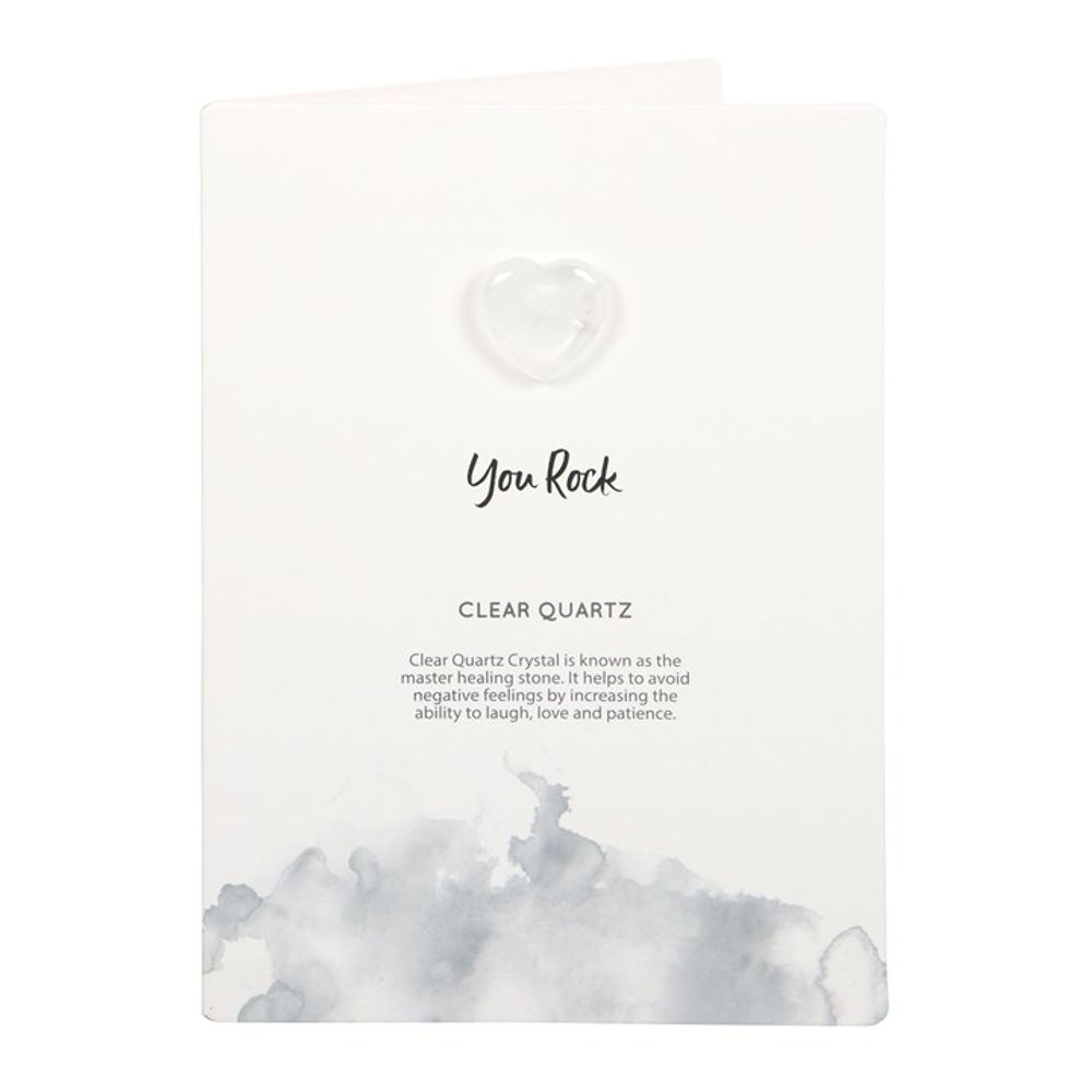 You Rock Clear Quartz Crystal Heart Greeting Card N/A