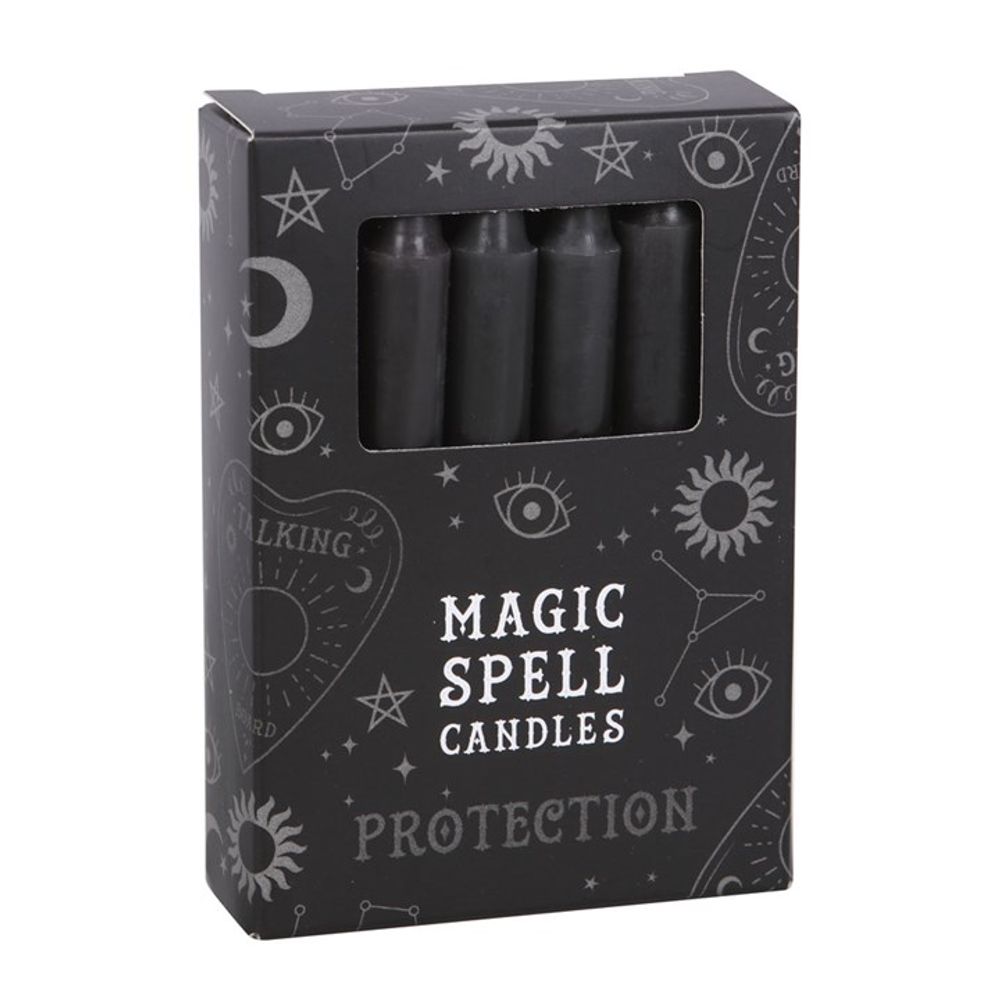 Set of 12 Black 'Protection' Spell Candles N/A