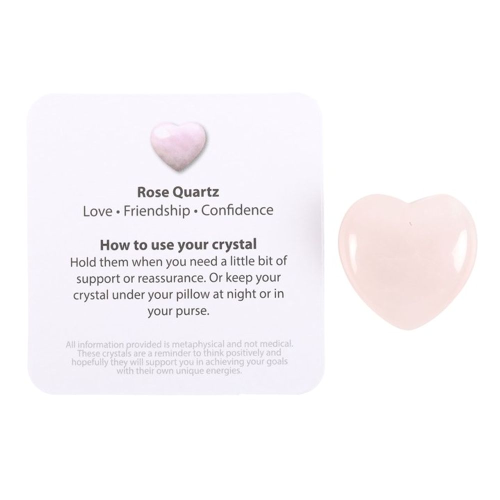 I Love You Rose Quartz Crystal Heart in a Bag N/A