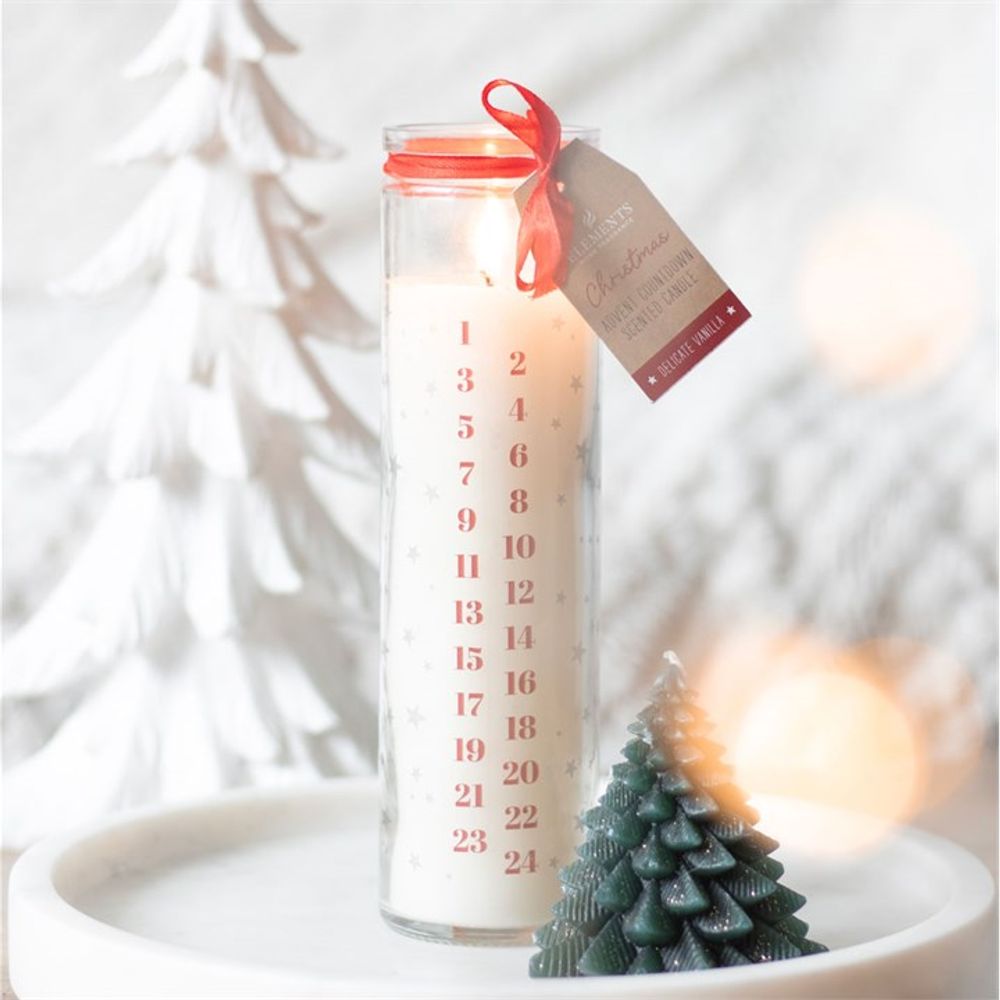 White Vanilla Advent Tube Candle N/A