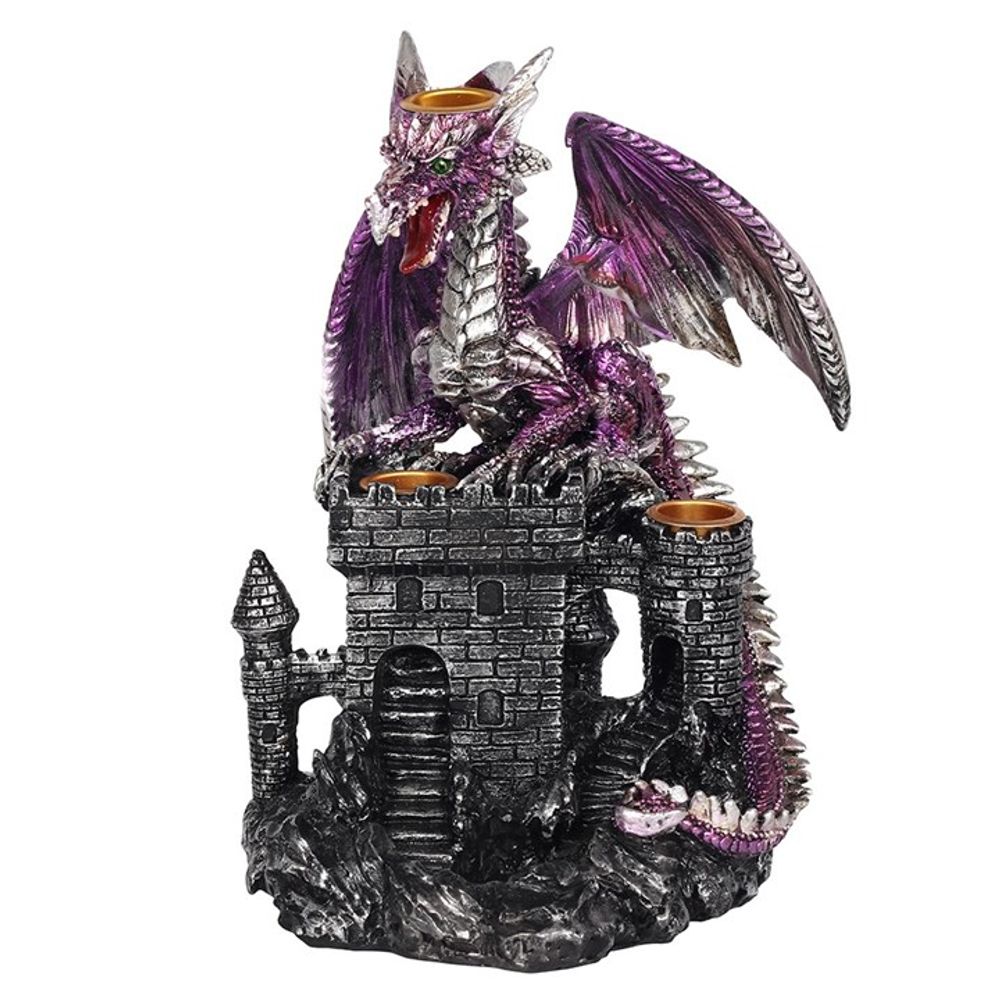 Purple Dragon on Castle Backflow Incense Burner N/A