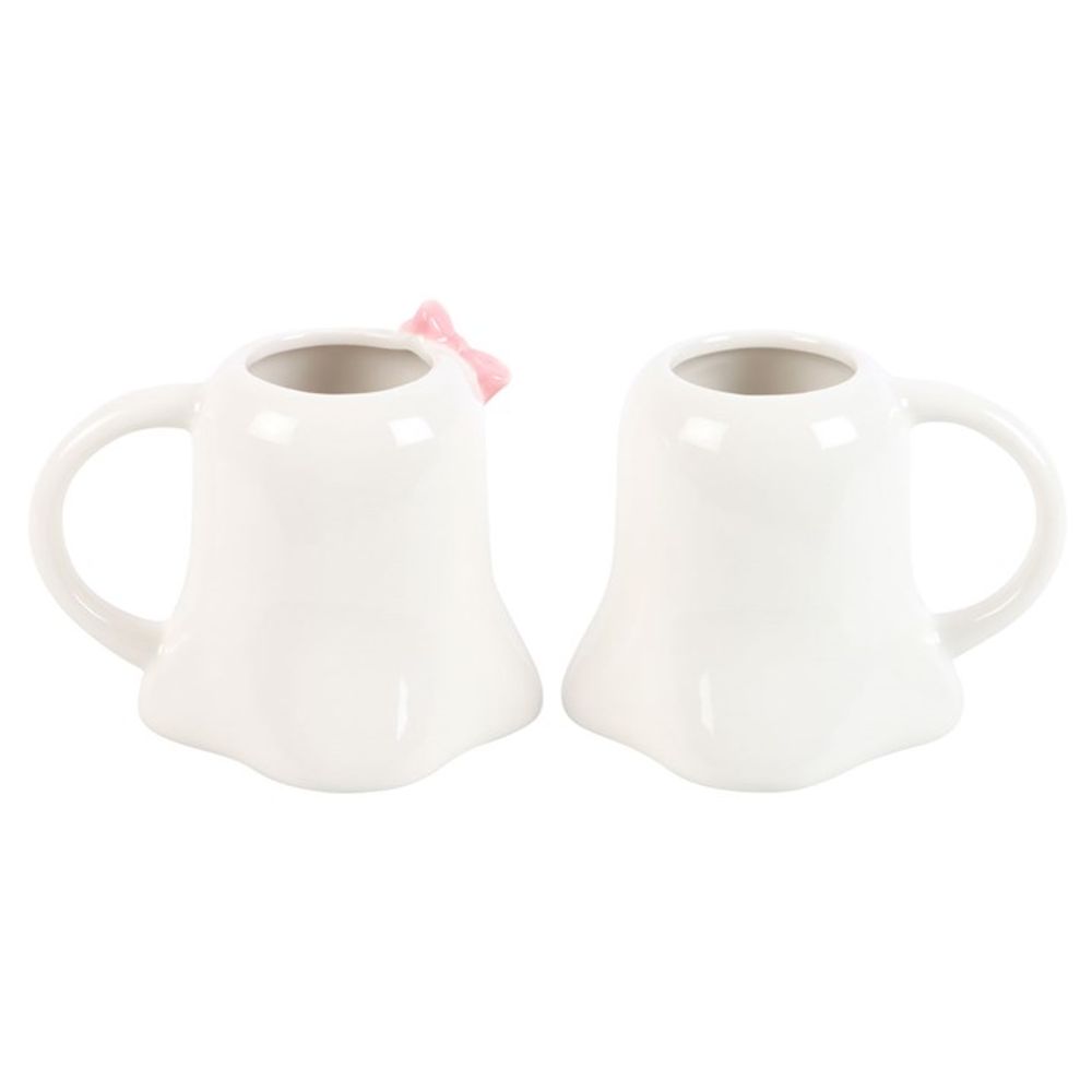 Mr and Mrs Boo Ghost Shaped Mug Set N/A