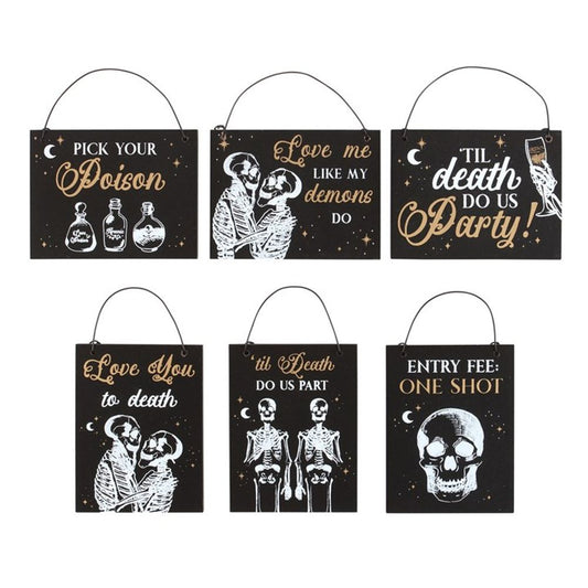 Set of 12 Til Death Do Us Party Mini Signs N/A