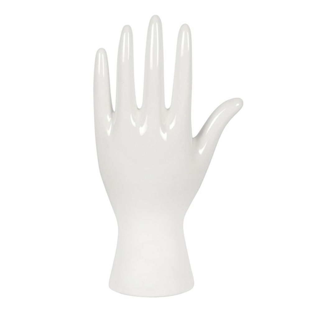 White Ceramic Palmistry Hand Ornament N/A