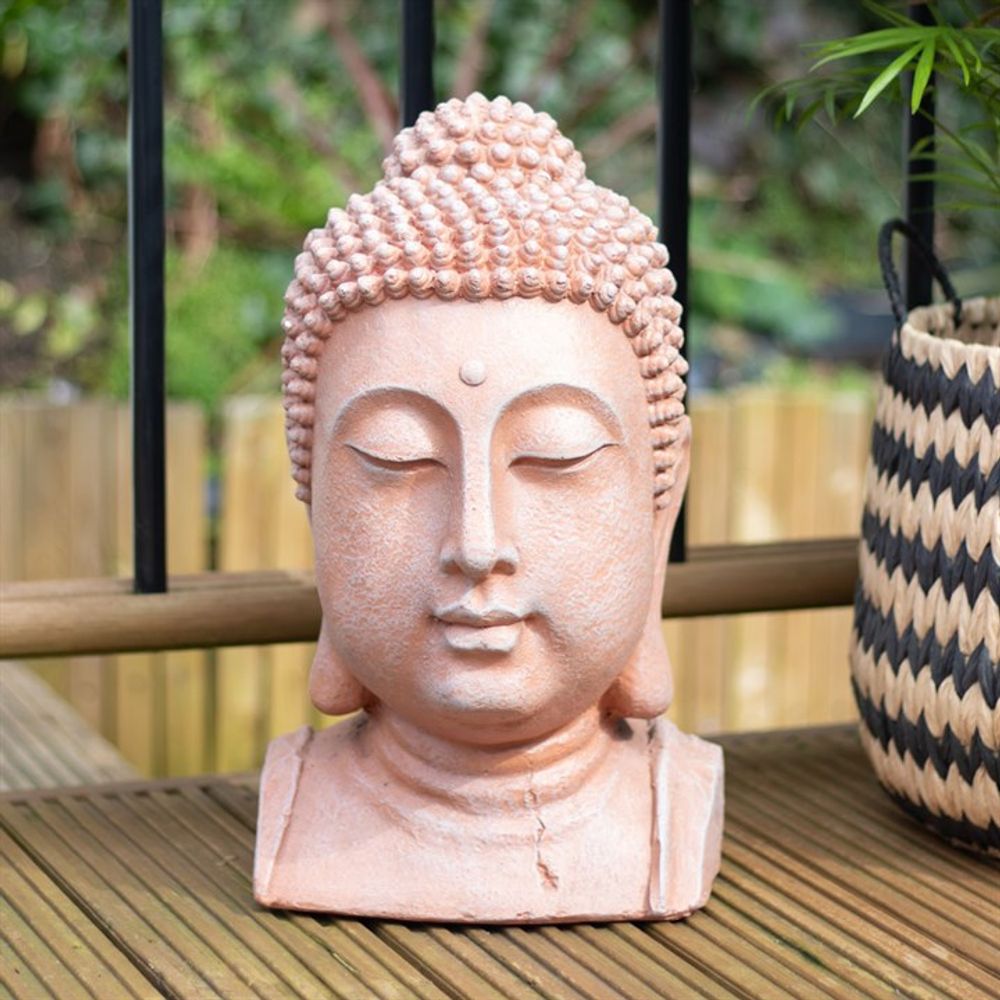 41cm Terracotta Effect Buddha Head Ornament N/A