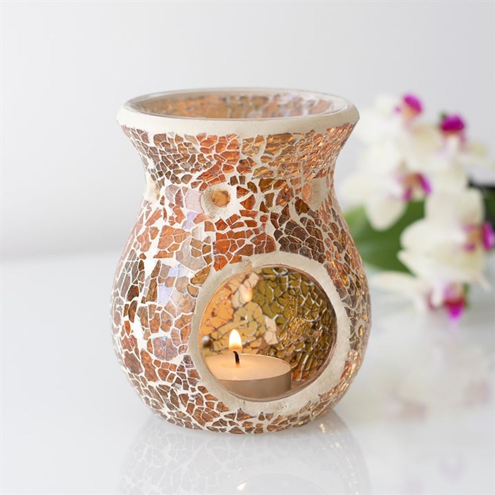 Small Brown Crackle Oil Burner N/A