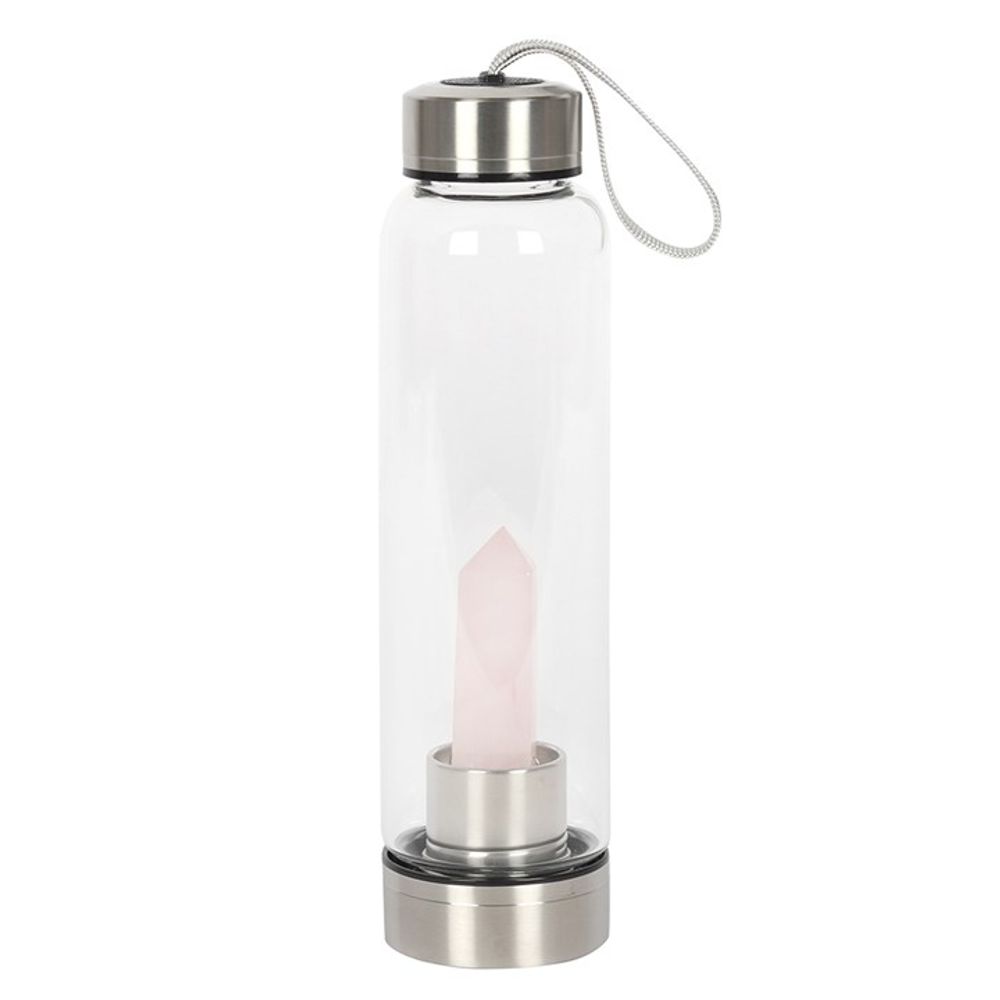 Rose Quartz Purifying Glass Water Bottle N/A