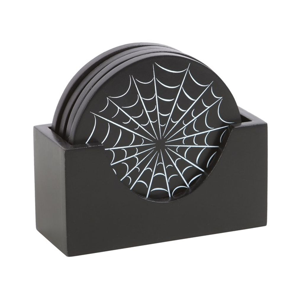 Black Spiderweb Coaster Set N/A