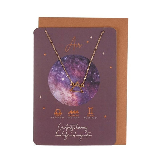 Air Element Zodiac Necklace Card N/A