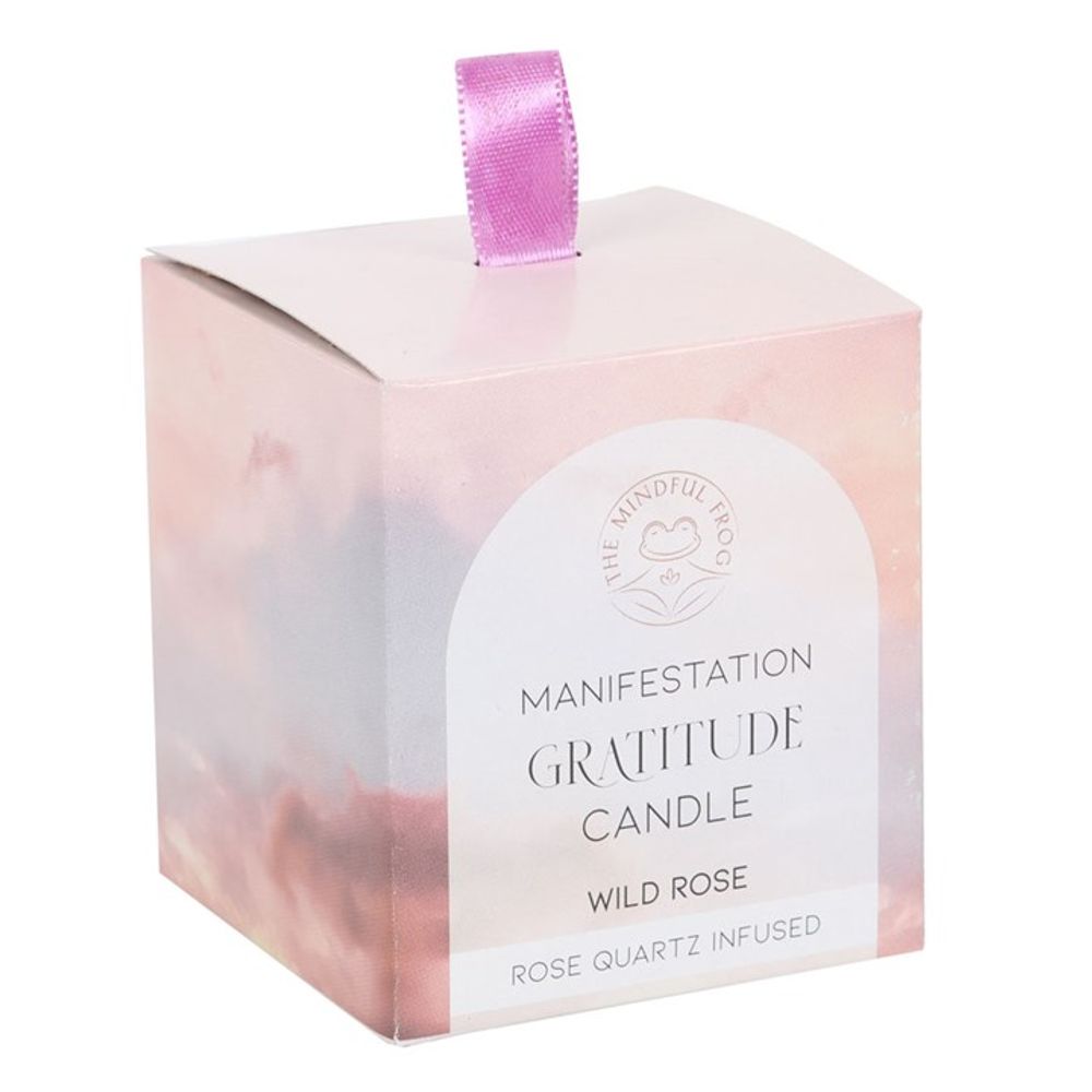 Gratitude Wild Rose Crystal Chip Candle N/A