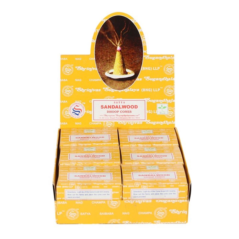 Set of 12 Packets of Sandalwood Dhoop Cones by Satya N/A