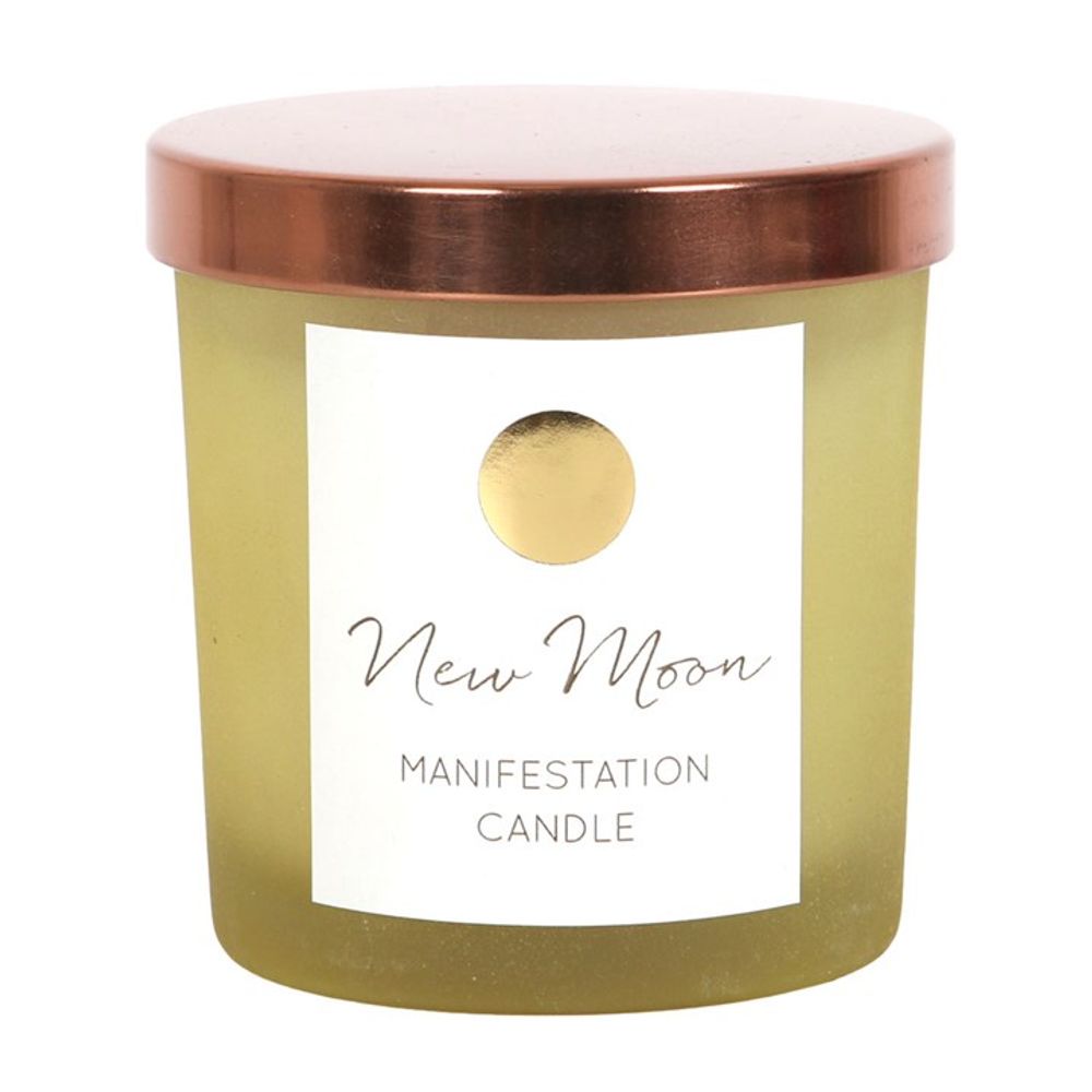 New Moon Wild Orange Manifestation Candle with Clear Quartz N/A