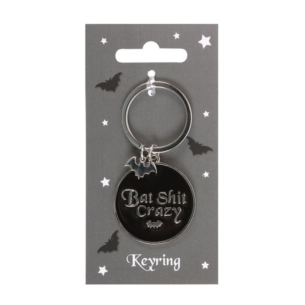 Round Bat Shit Crazy Keyring N/A