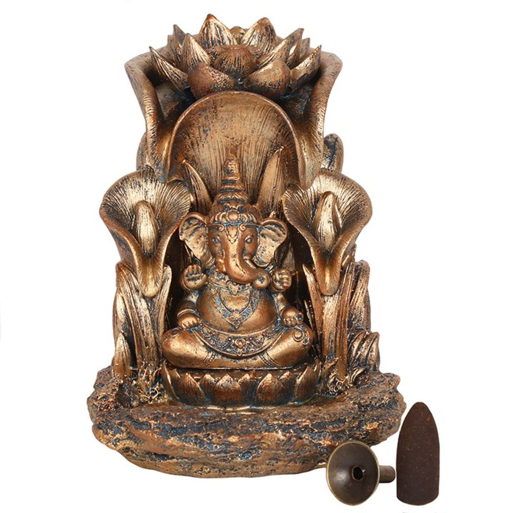 Bronze Ganesh Backflow Incense Burner N/A