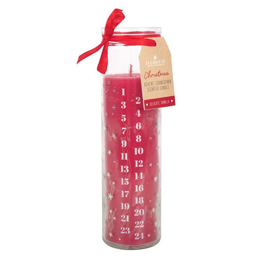 Red Vanilla Advent Tube Candle N/A