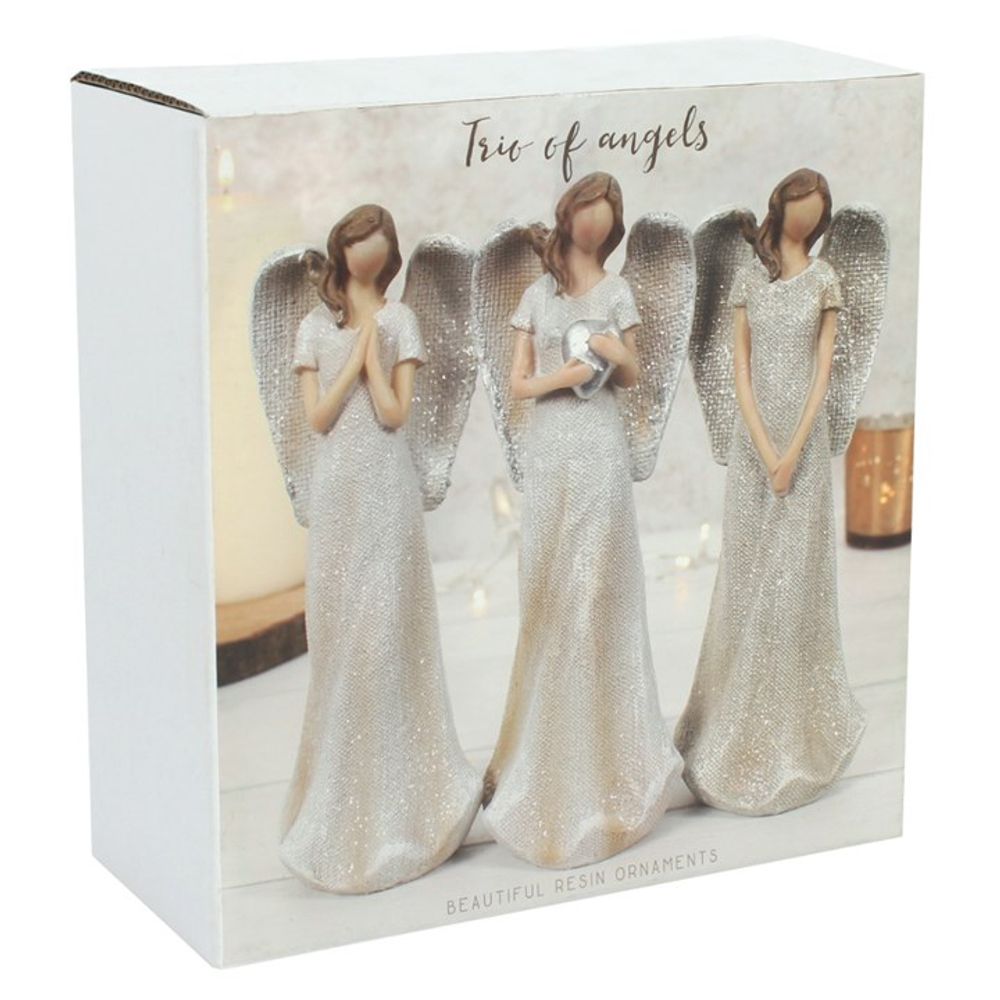 Trio of Small Glitter Angels N/A