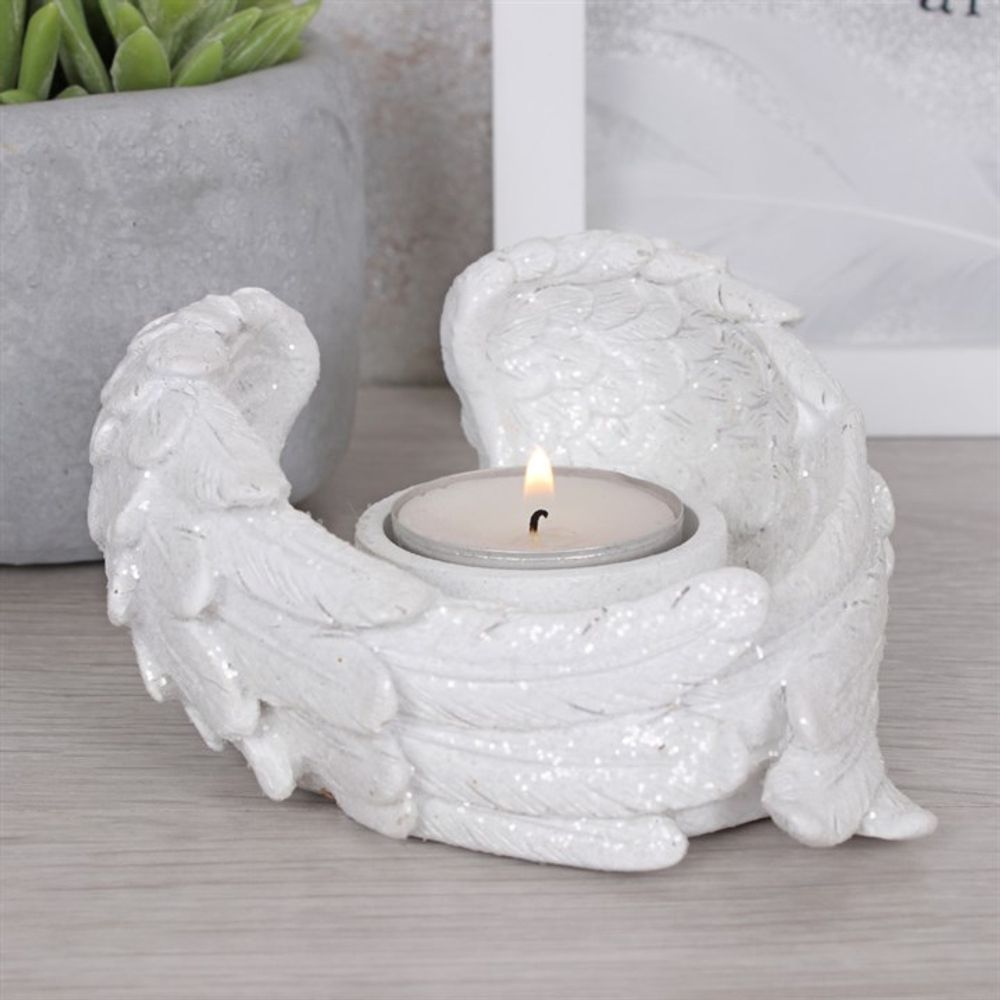 Glitter Angel Wing Candle Holder N/A