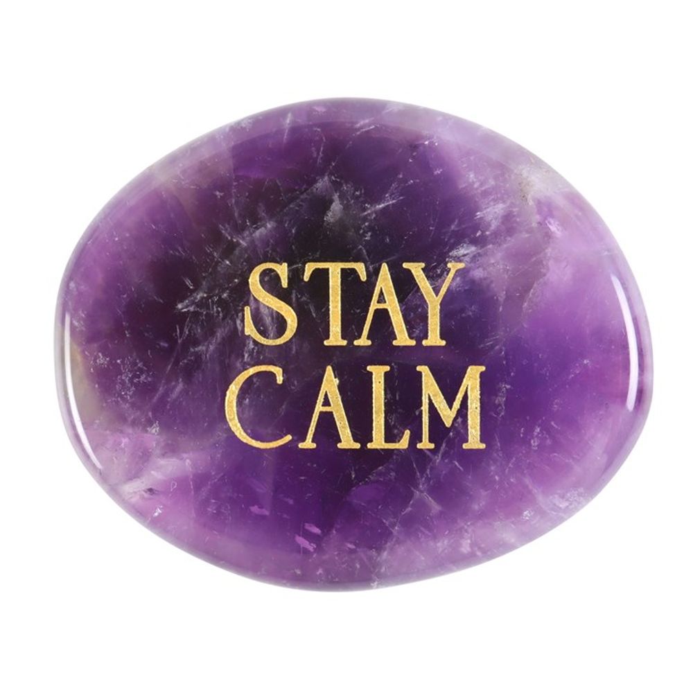 Stay Calm Amethyst Crystal Palm Stone N/A