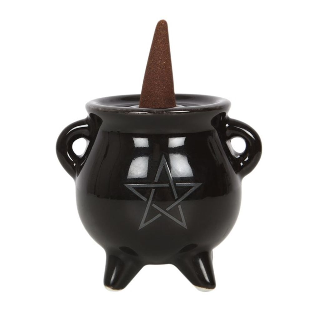 Pentagram Cauldron Ceramic Incense Holder N/A