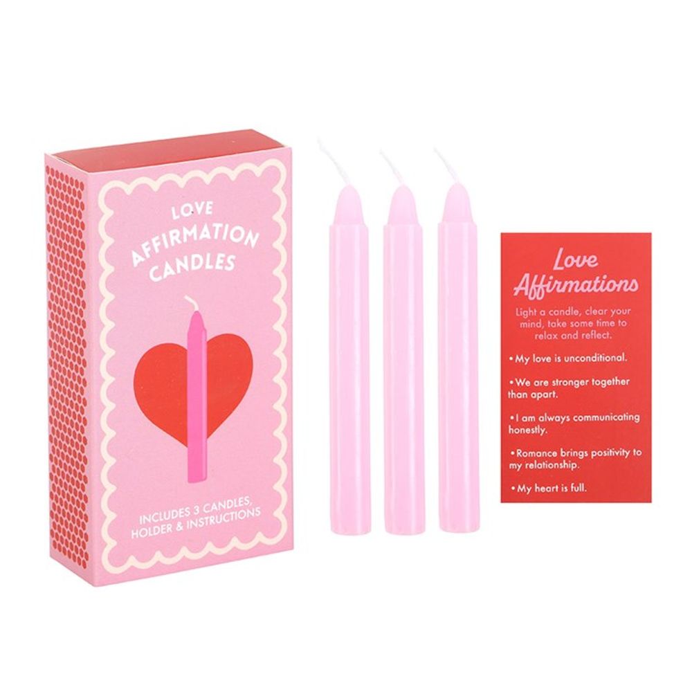 Set of 3 Love Affirmation Candles in a Box N/A