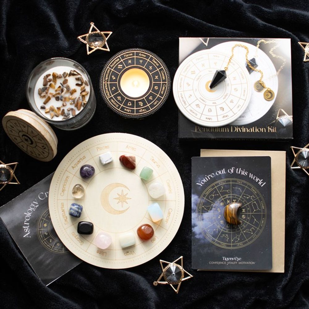 Astrology Wheel Crystal Grid Set N/A