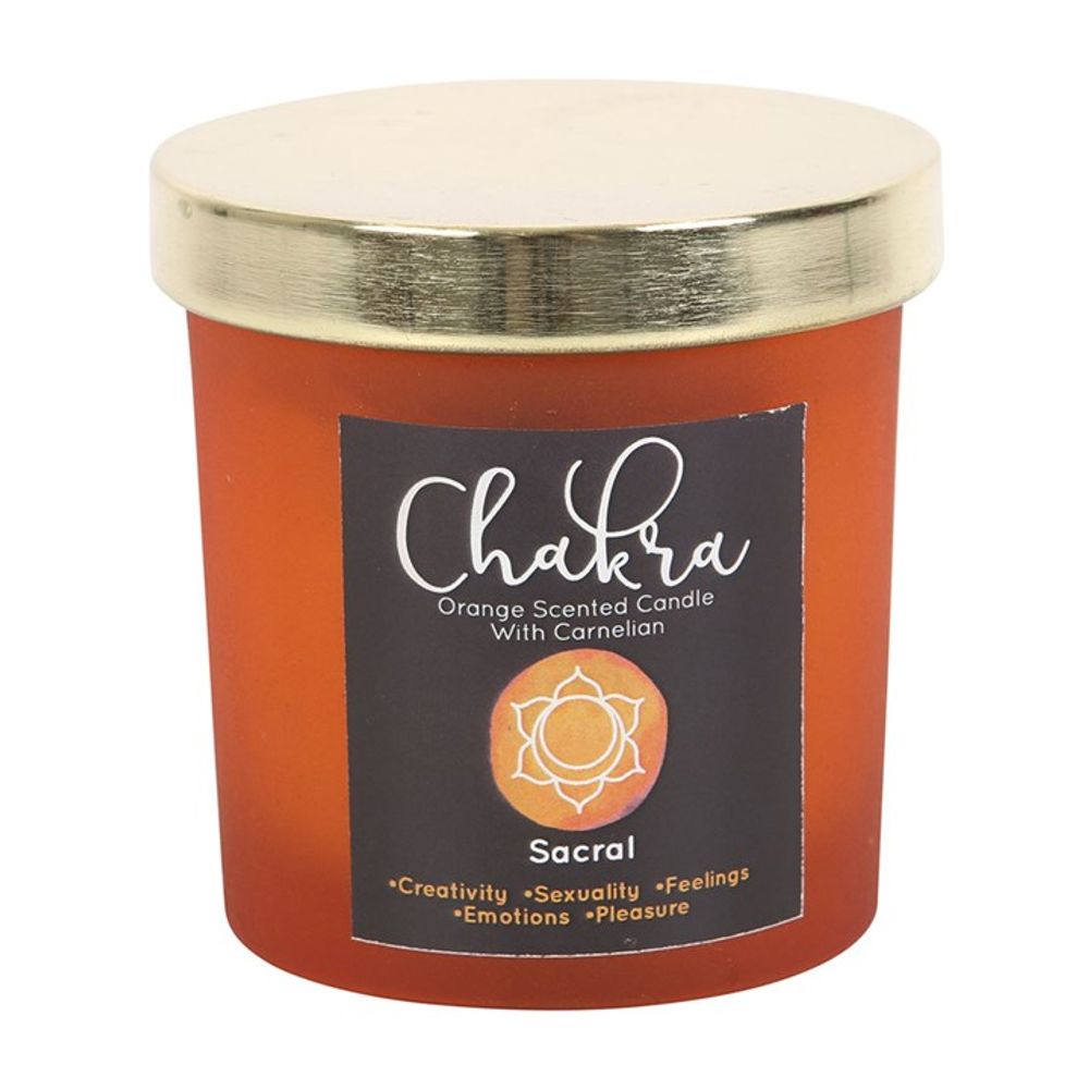 Sacral Chakra Orange Crystal Chip Candle N/A