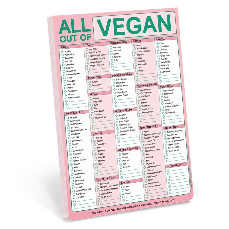 Knock Knock All Out Of Vegan (with magnet) Classic Pad (Past Knock Knock UK