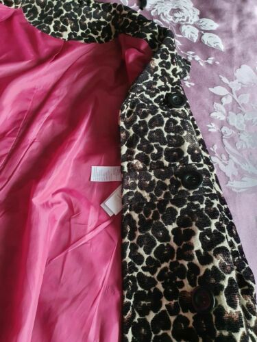 funky New Look Ladies Leopard Print Coat Jacket Size Wonkey Donkey Bazaar