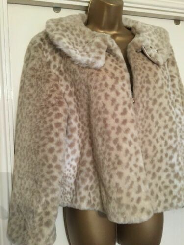 Faux Fur Animal Print Jacket Ideal For Party Season Size 14 Amaranto Immaculate Amaranto