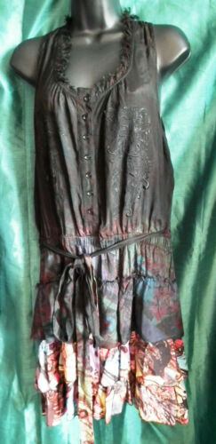 Desigual Short Sundress Size 38-SLEEVELESS, RUFFLE SKIRT, COTTON.-BOHO CHIC Desigual