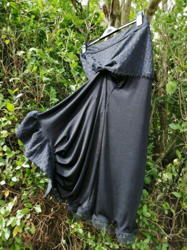 Black Victorian Style Hitched Skirt Steampunk/Boho/BohoChic/ OOAK -RECYCLED/BOHO Magpiemair