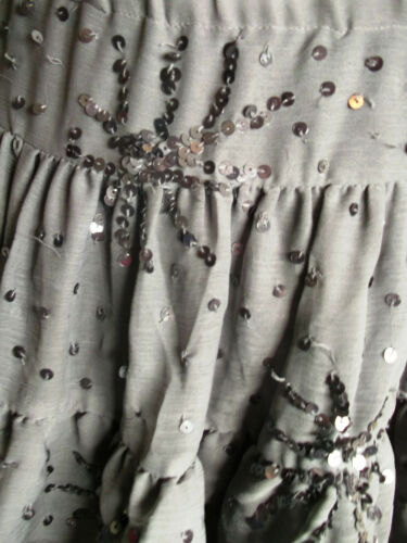 STEAMPUNK/goth/BOHO/PUNK SILVER SEQUINN tutu LAYER MINI SKIRT,SIZE8 ,TOP SHOP Unbranded