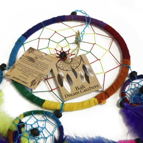 Funky small Bali Dreamcatchers-Small Heart-Turq/Pink/Purp -cars/homes/caravans Spirit Equinox