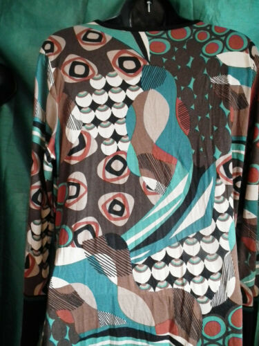 Striking Desigual Style Patterned Tunic. Size 14. Very flattering.long sleeves. BC