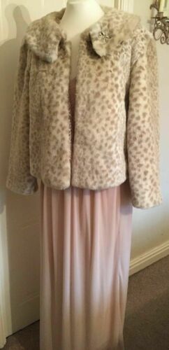 Faux Fur Animal Print Jacket Ideal For Party Season Size 14 Amaranto Immaculate Amaranto