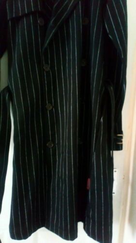 CRIMINAL DAMAGE- GOTH/EMO/PUNK BLACK WHITE STRIPE CORSET COAT VGC.SIZE S-M Criminal Damage