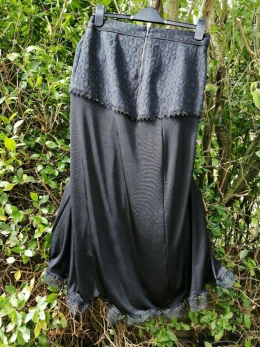 Black Victorian Style Hitched Skirt Steampunk/Boho/BohoChic/ OOAK -RECYCLED/BOHO Magpiemair