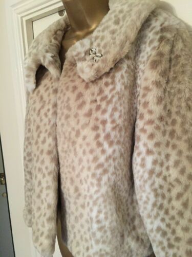 Faux Fur Animal Print Jacket Ideal For Party Season Size 14 Amaranto Immaculate Amaranto