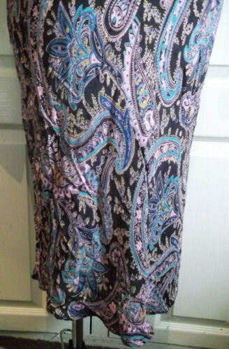 BOHO/FLAMENCOstyle pink paisley floaty skirt.elast.waist.size10/12uk.long,stretc Unbranded