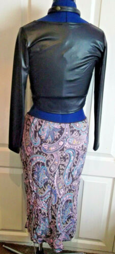 BOHO/FLAMENCOstyle pink paisley floaty skirt.elast.waist.size10/12uk.long,stretc Unbranded